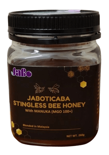 Jar of JABO Jaboticaba Stingless Bee Honey with Manuka MGO 100+